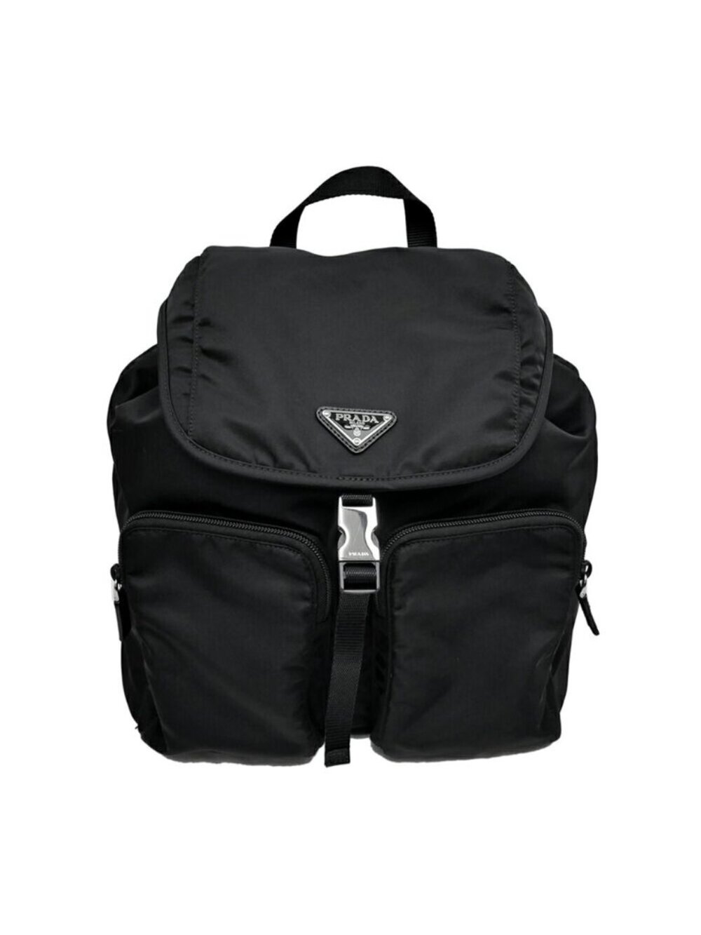 Prada Backpack Black Silver Nylon